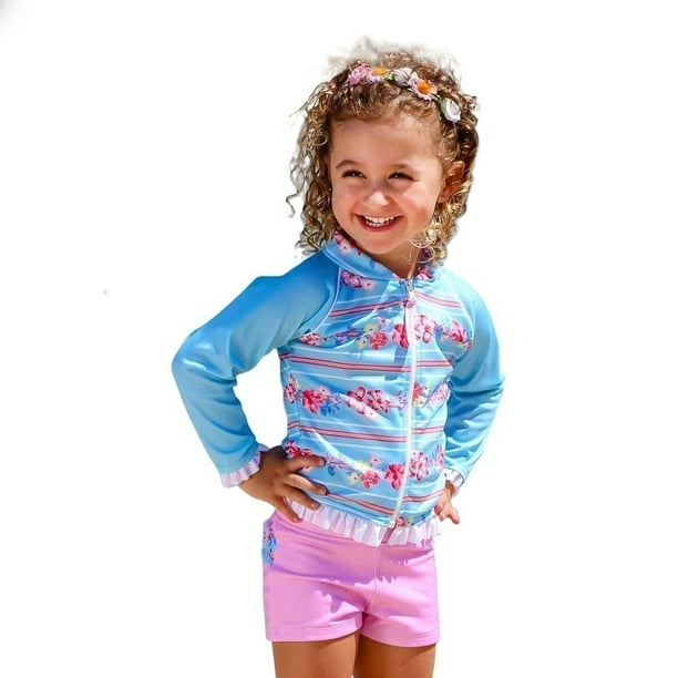 Sun Emporium Baby Girls Blue Paisley Long Sleeved UPF50 Swimsuit 6-18M Sun Emporium Baby Girls Blue Paisley Long Sleeved UPF50 Swimsuit 6-18M
